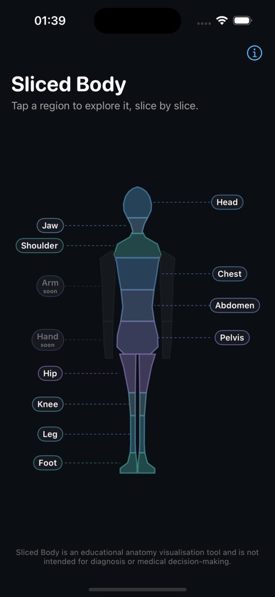 Anatomy with auto-segmented structure labels overlaid